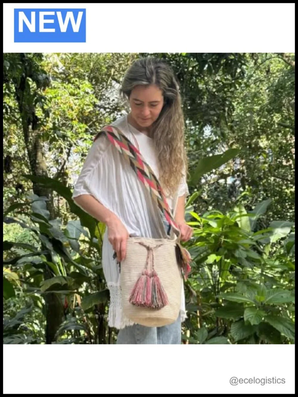 Handwoven Colombian Wayuu Mochila Bag - Boho Crossbody Purse for Women